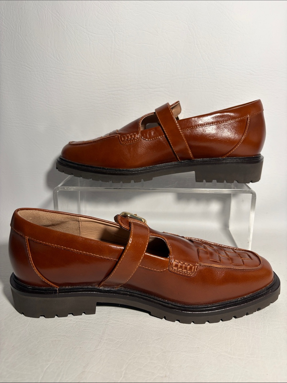 Bared Footwear Emutail NWOT Rustic Brown Leather Preppy Loafers 39 or 8.5-9 US - Picture 2 of 11